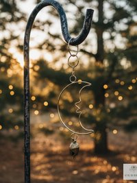Crescent Moon Chime - Handmade Artisan Boho Metal Celestial Yard Decor