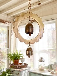 Handmade Double Sun Bells Metal Wind Chime - Soothing Outdoor Sounds, Rustic Garden Decor
