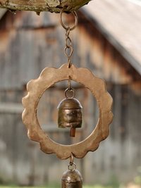 Handmade Double Sun Bells Metal Wind Chime - Soothing Outdoor Sounds, Rustic Garden Decor