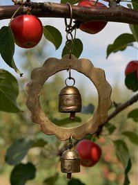 Handmade Double Sun Bells Metal Wind Chime - Soothing Outdoor Sounds, Rustic Garden Decor