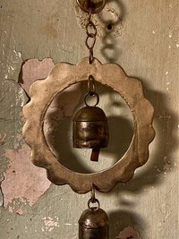 Handmade Double Sun Bells Metal Wind Chime - Soothing Outdoor Sounds, Rustic Garden Decor