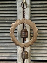 Handmade Double Sun Bells Metal Wind Chime - Soothing Outdoor Sounds, Rustic Garden Decor