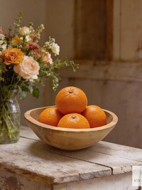 Handcrafted Rustic Olive Wood Bowl - 6 Inch Wooden Kitchen Tableware