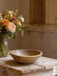 Handcrafted Rustic Olive Wood Bowl - 6 Inch Wooden Kitchen Tableware