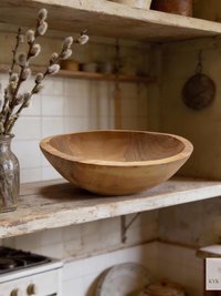 Handcrafted Rustic Olive Wood Bowl - 6 Inch Wooden Kitchen Tableware
