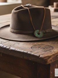 Antique Chinese Coin Choker, Brown Suede Boho Pendant Necklace