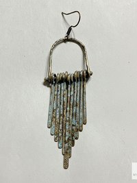 Fringe Earrings with Raw Brass Patina Finish - Handcrafted Boho Statement Jewelry