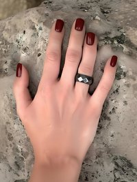 6mm Faceted Hematite Ring 