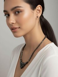 Hematite Bead & Silver Necklace