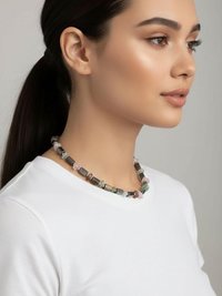 Semiprecious Stone & Hematite Necklace