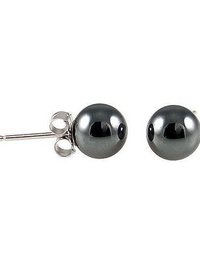 6mm Hematite Ball Stud Earrings