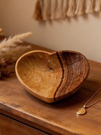 Small Olive Wood Heart Bowl - Trinket Dish