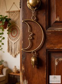 Crescent Moon Chime - Handmade Artisan Boho Metal Celestial Yard Decor