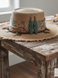 Patina Feather Earrings - Boho Statement Jewelry