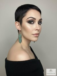 Patina Feather Earrings - Boho Statement Jewelry