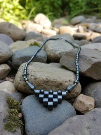 Hematite Bead & Silver Necklace