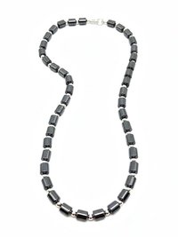 Hematite Barrel Bead Necklace