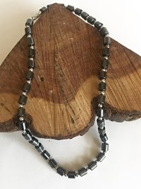 Hematite Barrel Bead Necklace