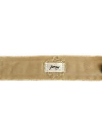 PRAY Boho Cuff Bracelet – Cotton Fabric, Vintage Crochet, Button Closure