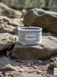 Brave Boho Cuff Bracelet – Stitched Cotton Fabric Wrist Cuff