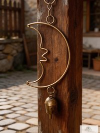 Crescent Moon Chime - Handmade Artisan Boho Metal Celestial Yard Decor