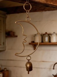 Crescent Moon Chime - Handmade Artisan Boho Metal Celestial Yard Decor