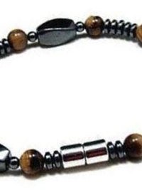 Men's Magnetic Hematite Tiger Eye Bead Bracelet