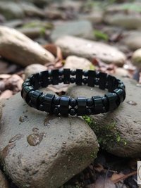 Mens Magnetic Hematite Black Pearl Bracelet