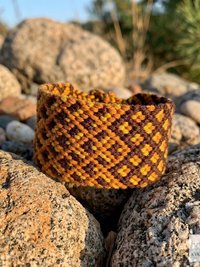 Boho Wide Woven Cotton Cuff Bracelet - Adjustable Fabric Wristband