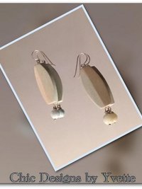 Summer Breeze Wood and Aquamarine Dangle Earrings