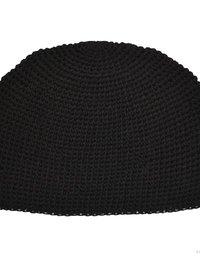Black Kufi Skull Cap - Crocheted Beanie Hat, Ethically sourced