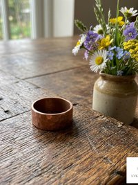 8mm Copper Ring - Rustic Hammered Band, Unique Boho Style Jewelry
