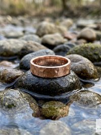 4.7 mm Copper Ring - Rustic Hammered Band, Unique Boho Style Jewelry
