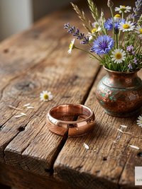 Handmade 6mm Copper Dome Band Ring - Unique Boho Style Jewelry