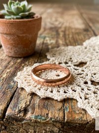 Minimalist 3mm Copper Band Ring - Rustic Boho Style