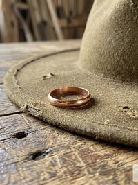 Minimalist 3mm Copper Band Ring - Rustic Boho Style