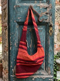 Striped Crossbody Bag - Summer Boho Sling Bag
