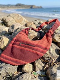 Striped Crossbody Bag - Summer Boho Sling Bag