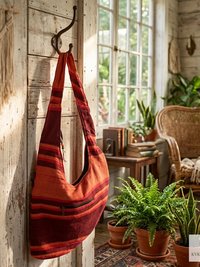 Striped Crossbody Bag - Summer Boho Sling Bag