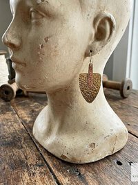 Mixed Metal Hammered Arrowhead Earrings – Handcrafted Brass and Copper Design