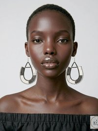Maasai Beaded Dangle Earrings, Colorful Geometric African Drops, Stainless Steel Hook Jewelry