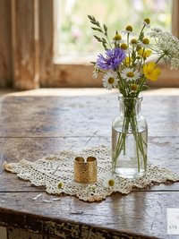 Artisan Hammered Wide Band Brass Ring – Handmade Open Cuff Statement Ring