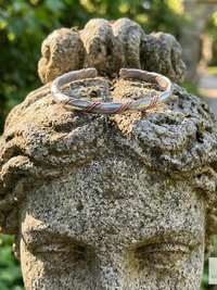 Handcrafted Silver & Copper Woven Bracelet: Kenyan Artisan Jewelry
