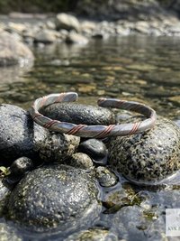 Handcrafted Silver & Copper Woven Bracelet: Kenyan Artisan Jewelry