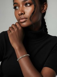 Handcrafted Silver & Copper Woven Bracelet: Kenyan Artisan Jewelry
