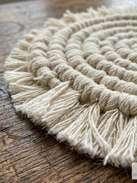 Boho Macrame Coasters - Handmade Drink Coasters, Set of 4, Eco-Friendly