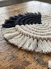 Boho Macrame Coasters - Handmade Drink Coasters, Set of 4, Eco-Friendly