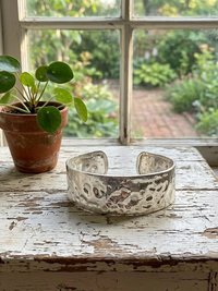 Hammered Silver Cuff Bracelet: Boho Bohemian Jewelry