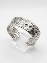Hammered Silver Cuff Bracelet: Boho Bohemian Jewelry