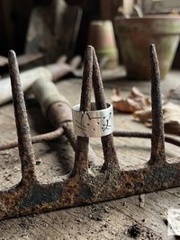 Silver-Plated Brass Cat Tree Face Ring – Rustic Boho Adjustable Statement Jewelry